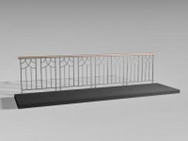 Pedestrian guard rail 3d preview