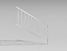 Steel hand railings for stairs 3d model preview