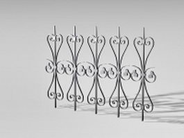 Wrought iron railing parts 3d preview