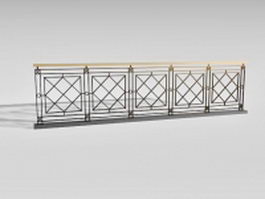 Wrought iron stair handrails 3d preview