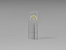 Steel garden gate 3d model preview