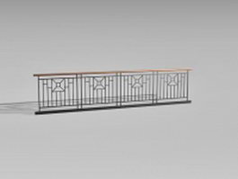 Iron deck railing 3d preview