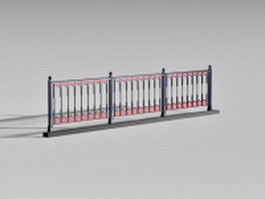 Vintage pedestrian guardrail 3d preview