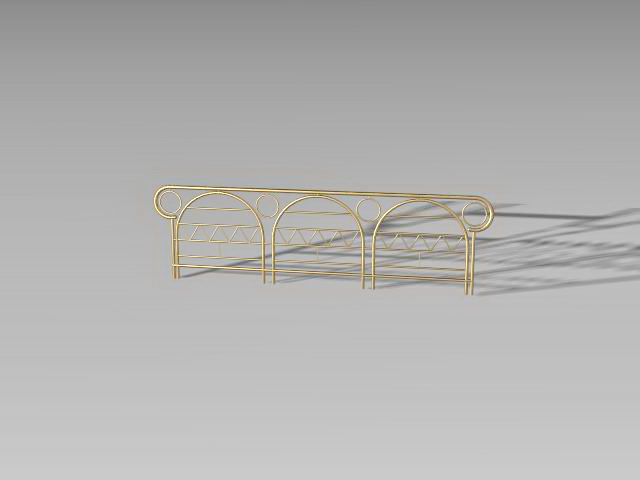 Brass railings handrail 3d rendering