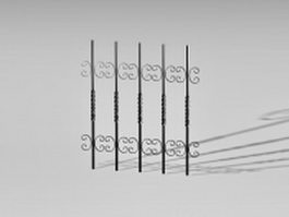 Ornamental wrought iron parts 3d preview