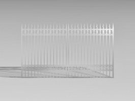 Metal security fence 3d model preview