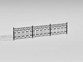 Decorative guard rail fence 3d model preview