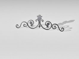 Wrought iron floral ornament 3d preview