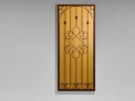 Ornamental wrought iron door insert 3d preview