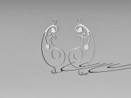 Decorative wrought iron components 3d preview