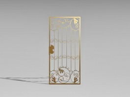 Brass garden gate 3d preview