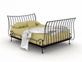Mission style iron bed 3d preview