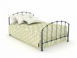 Antique wrought iron bed 3d model preview