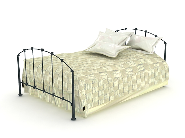 Antique wrought iron bed 3d rendering
