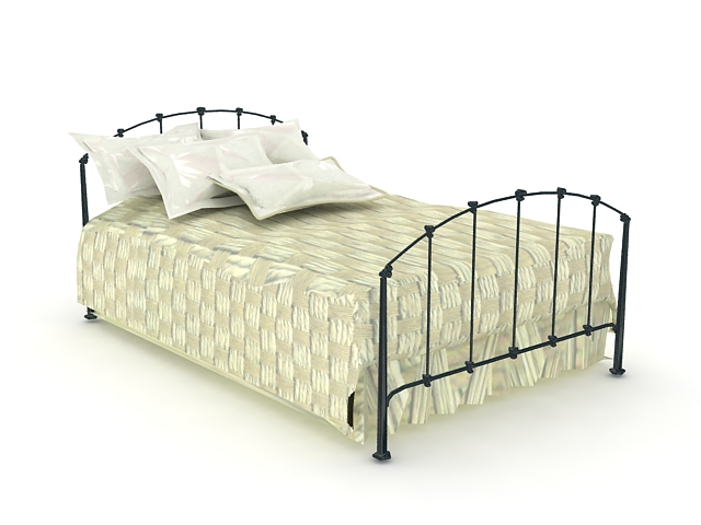 Antique wrought iron bed 3d rendering