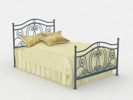 Victorian iron bed 3d model preview