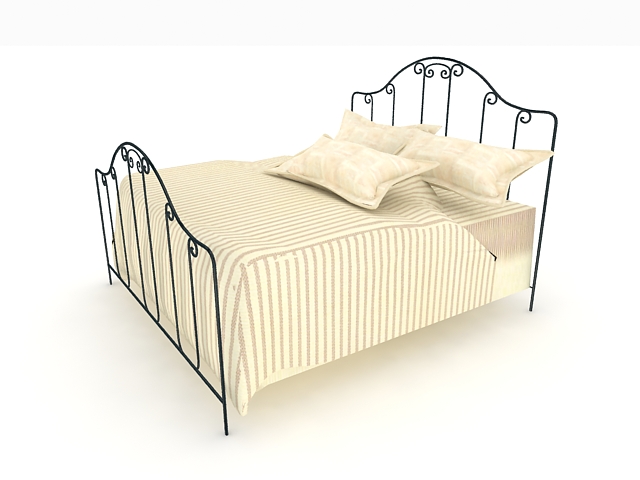 French iron bed 3d rendering