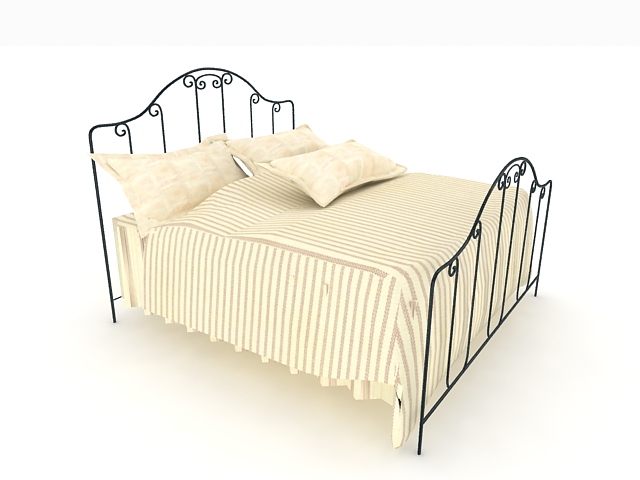 French iron bed 3d rendering
