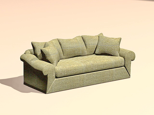Fabric sofa settee 3d rendering