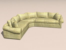 Corner sectional sofa 3d model preview