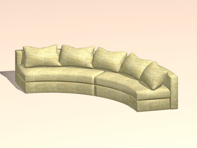Curved conversation sofa 3d rendering