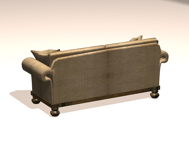 French settee sofa 3d rendering
