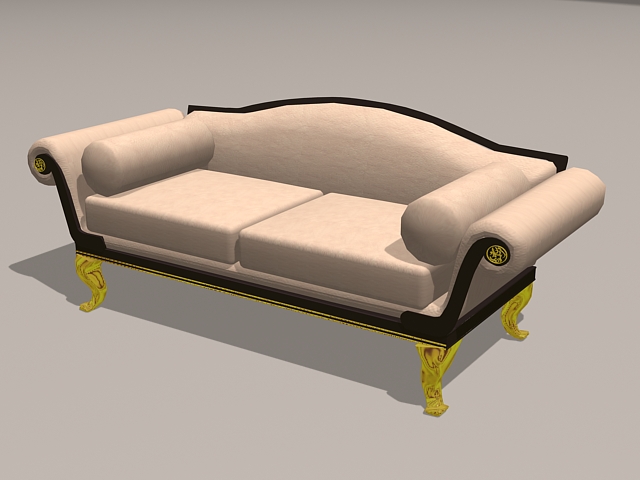 Upholstered settee 3d rendering