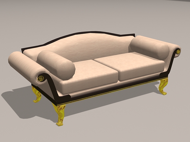 Upholstered settee 3d rendering