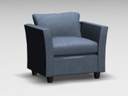 Fabric club chair 3d model preview