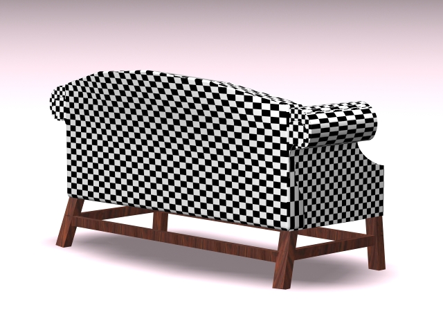 Plaid settee sofa 3d rendering
