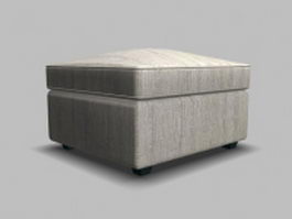 Fabric ottoman 3d model preview
