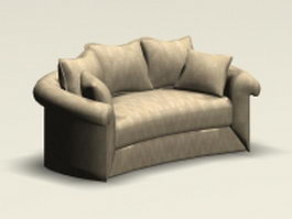 Curved loveseat 3d preview