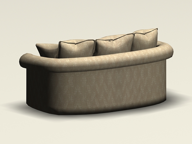 Curved loveseat 3d rendering