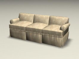 Three cushion sofa 3d model preview