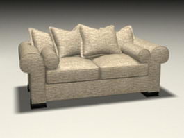 Fabric sofa loveseat 3d model preview