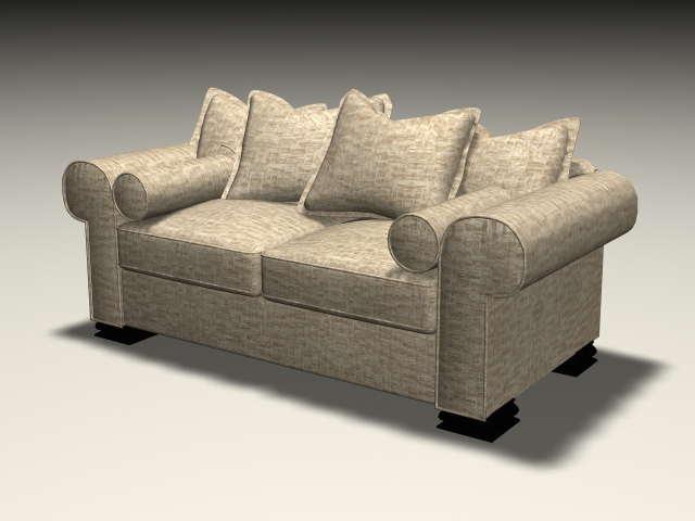 Fabric sofa loveseat 3d rendering