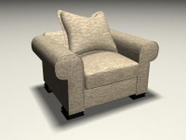 Fabric sofa chair 3d model preview