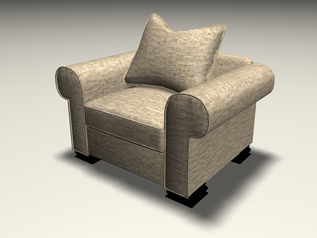 Fabric sofa chair 3d rendering