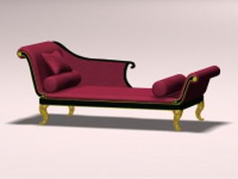 Victorian chaise lounge 3d model preview