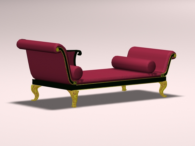 Victorian chaise lounge 3d rendering