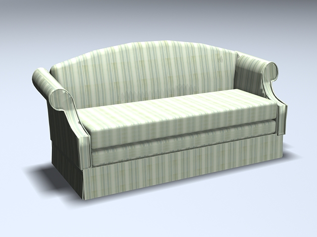 High back settee sofa 3d rendering
