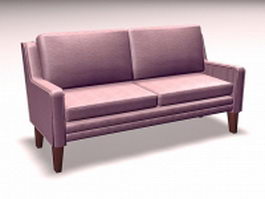 Upholstered settee loveseat 3d model preview