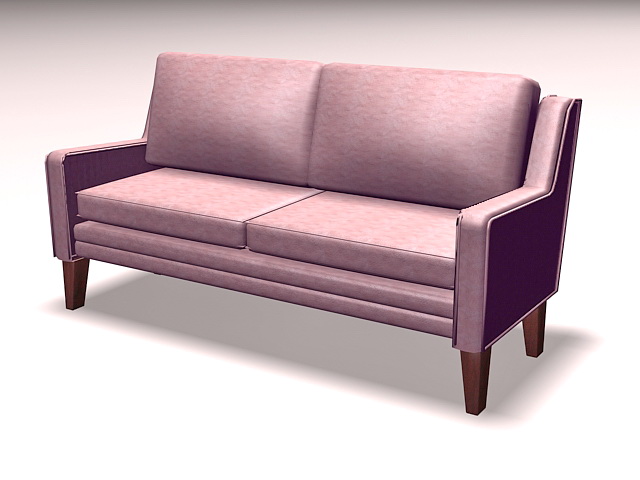 Upholstered settee loveseat 3d rendering