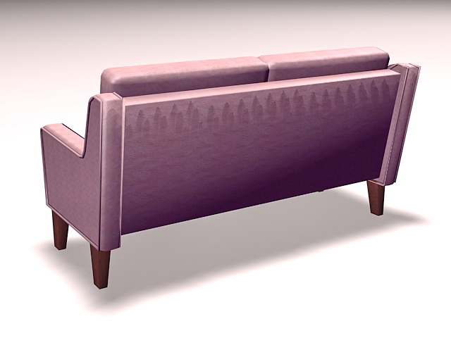 Upholstered settee loveseat 3d rendering