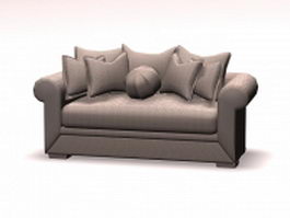 Upholstered sofa loveseat 3d model preview