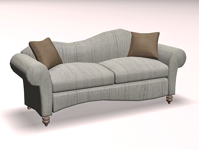 Vintage modern sofa loveseat 3d rendering