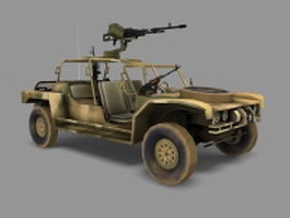 Machine gun armored car 3d model preview