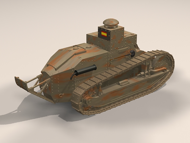 Renault FT-17 tank 3d rendering
