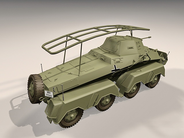 SdKfz 232 armoured car 3d rendering