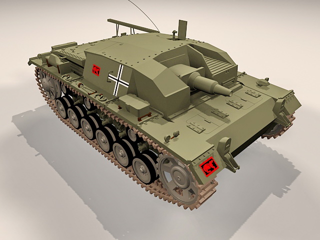 StuG III Ausf armoured fighting vehicle 3d rendering